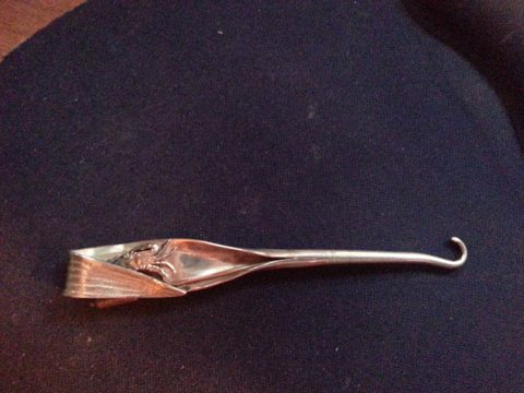 Shiebler crab-handled silver buttonhook