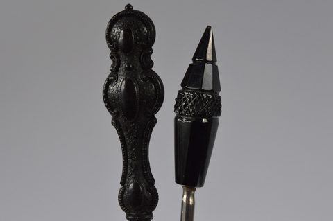 A collection of 19th and 20th Century Whitby jet handled button and glove hooks