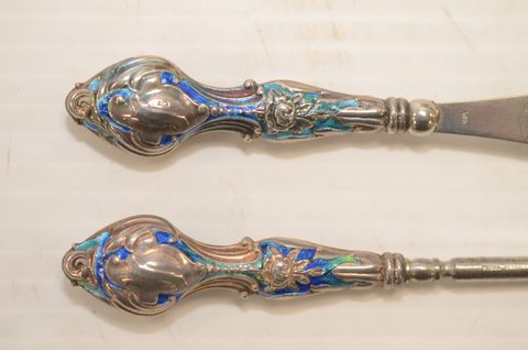 Seven sets of matching button hooks and shoehorns