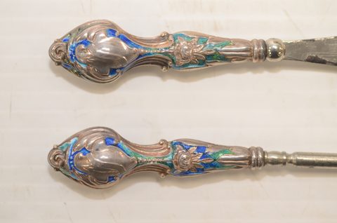 Seven sets of matching button hooks and shoehorns