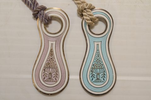 Seven sets of matching button hooks and shoehorns