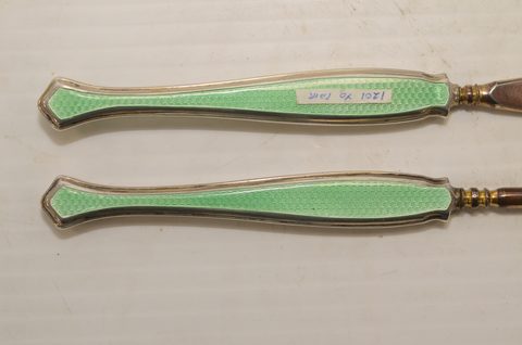 Seven sets of matching button hooks and shoehorns