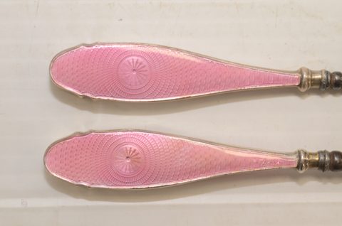 Seven sets of matching button hooks and shoehorns