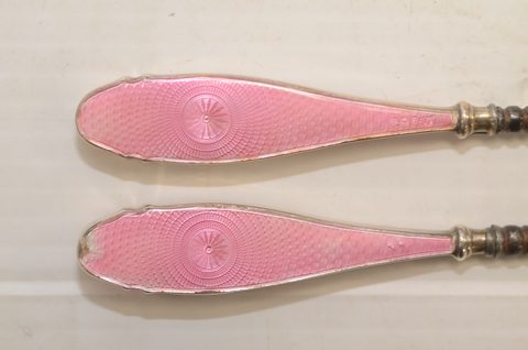Seven sets of matching button hooks and shoehorns