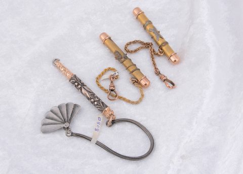 Three fob lapel button hooks