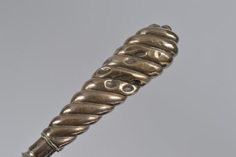 Two cased silver handled button hook and shoehorn sets