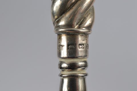 Two cased silver handled button hook and shoehorn sets