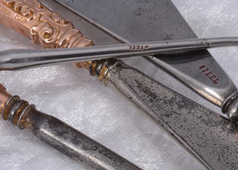 Two matched pairs of hooks and shoehorns