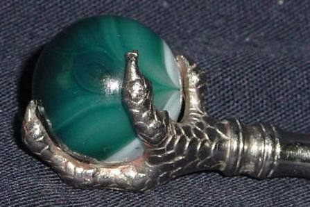Eagle Claw Green marble 4.75 in closeup