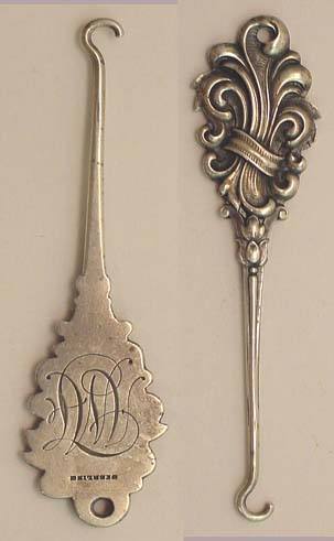 Solid Sterling buttonhook floral