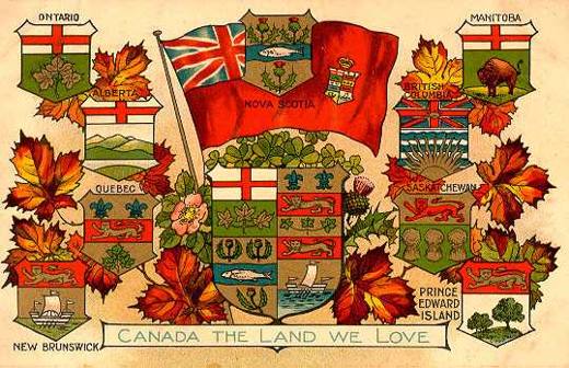 Maple Leaf Provincial Crests c1908