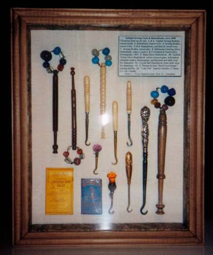 Framed Display w Sewing Tools