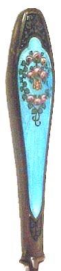 Blue enamel floral transp