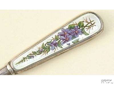 Enamel Purple Floral detail