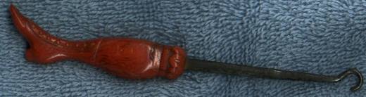 Figural Leg Marbled Red 5.5in