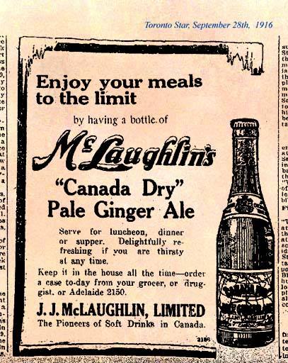 Buttonhook McLaughlin Ale Ad Sept 1916