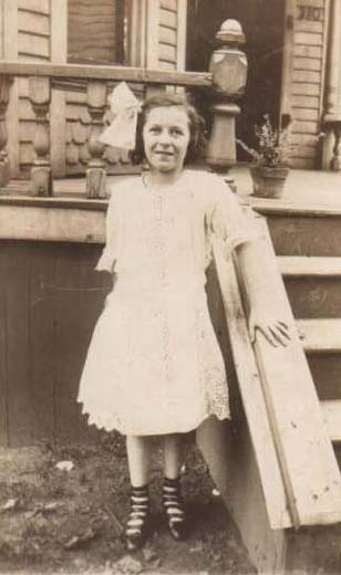 Girl in Buttoned Dress shoes