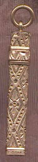 Gold 14K 2in marked Fairchild Pat D Feb 24 85
